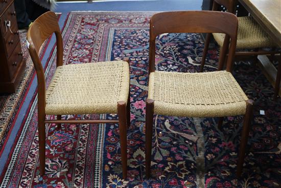 A set of six 1960s Danish dining chairs